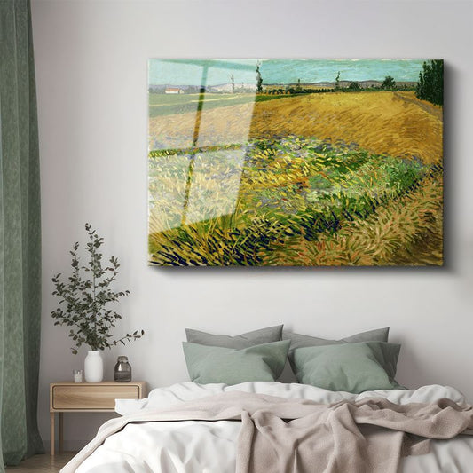 Vincent van Gogh - Buğday Tarlası Cam Tablo