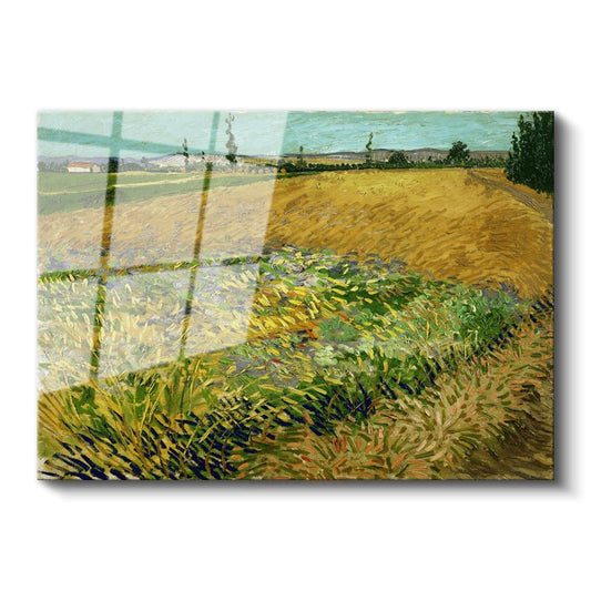 Vincent van Gogh - Buğday Tarlası Cam Tablo