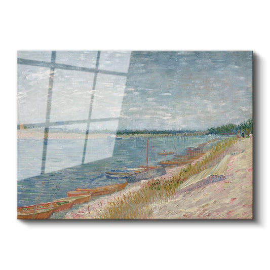 Vincent Van Gogh - Seine Nehri Kıyısı Cam Tablo
