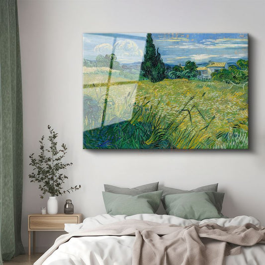 Vincent Van Gogh - Buğday Tarlası ve Servi Cam Tablo