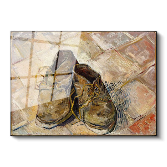 Vincent Van Gogh - Bir Çift Ayakkabı Cam Tablo