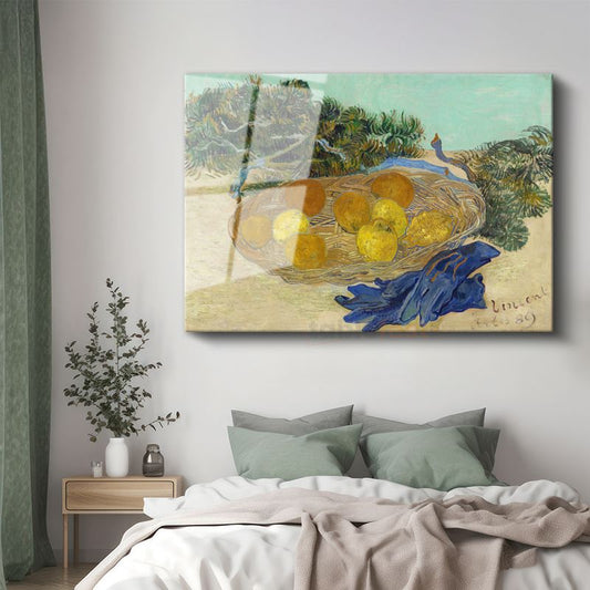 Vincent Van Gogh - Meyve Sepeti Cam Tablo