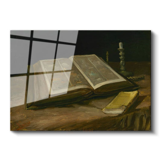 Vincent Van Gogh - Açık Kitap Cam Tablo