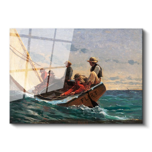 Winslow Homer - Yelkenli Tekne Cam Tablo