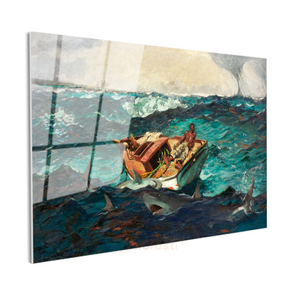 Winslow Homer - Körfez Akıntısı Cam Tablo