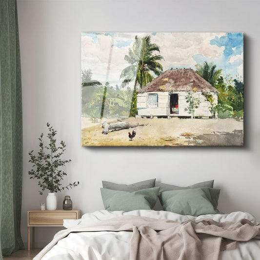 Winslow Homer - Native Hut Bahamas Cam Tablo