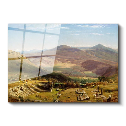 Thomas Cole - Antik Tiyatro Manzarası Cam Tablo