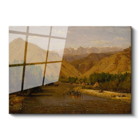 Thomas Moran - Batı Vadisi Cam Tablo