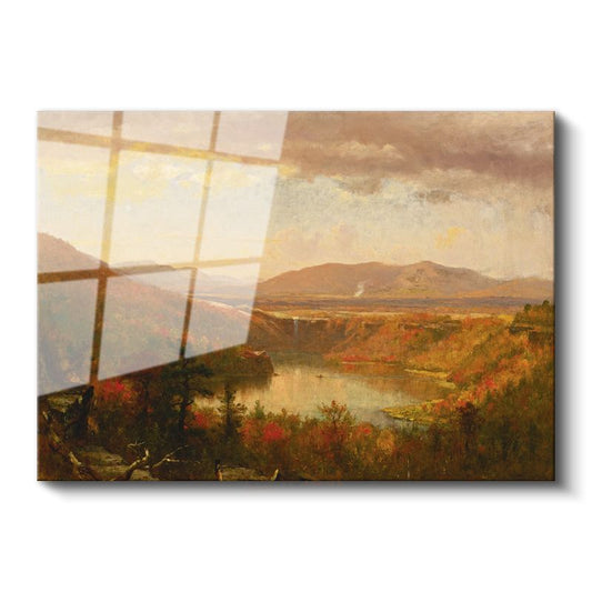 Frederic Edwin Church - Sonbahar Gölü Cam Tablo