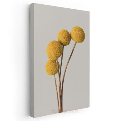 Minimalist Krizantem - Modern Sarı Yuvarlak Çiçek Kanvas Tablo