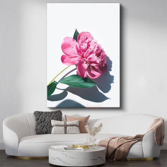 Pembe Şakayık - Modern Botanik Fotoğraf Kanvas Tablo
