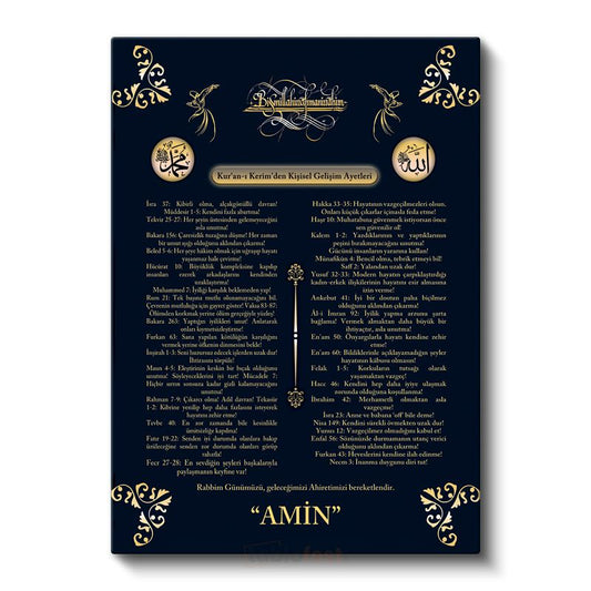 Kur'an-ı Kerim'den Kişisel Gelişim Ayetleri - Manevi Rehberlik Kanvas Tablo
