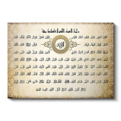 Esmaül Hüsna - Allah'ın 99 Güzel İsmi Kanvas Tablo