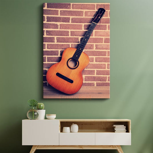 Klasik Gitar - Nostaljik Müzik Aleti Kanvas Tablo