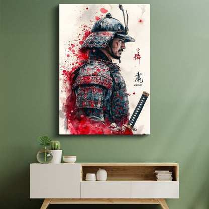Samuray Savaşçısı - Geleneksel Japon Zırhı Kanvas Tablo
