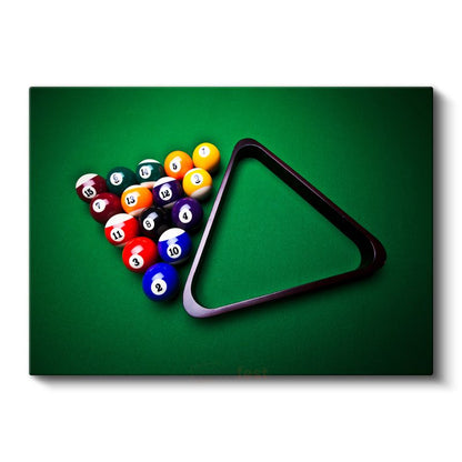 Bilardo Topları - Yeşil Masada Oyun Kanvas Tablo