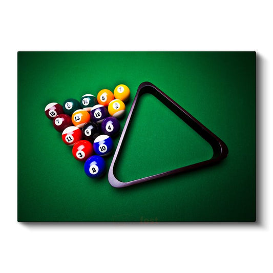 Bilardo Topları - Yeşil Masada Oyun Kanvas Tablo