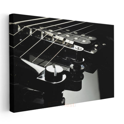 Elektro Gitar - Siyah Tellerin Melodisi Kanvas Tablo