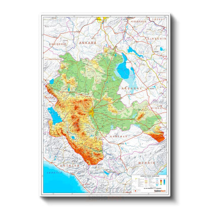 Konya - Fiziki Haritası Kanvas Tablo