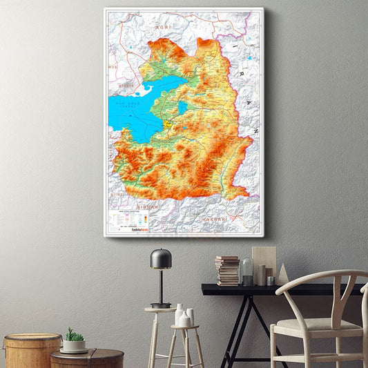 Van - Fiziki Haritası Kanvas Tablo