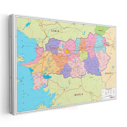 Amasya - İl Haritası Kanvas Tablo