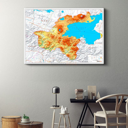 Bitlis - Fiziki Haritası Kanvas Tablo