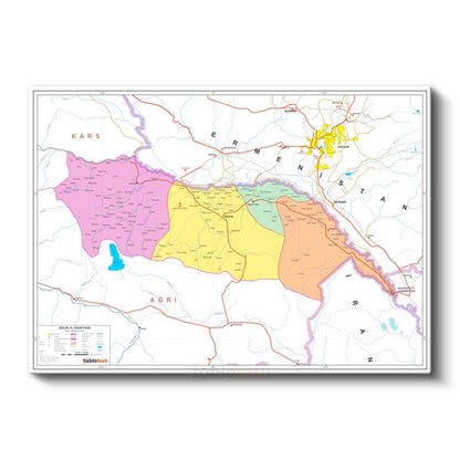 Iğdır - İl Haritası Kanvas Tablo