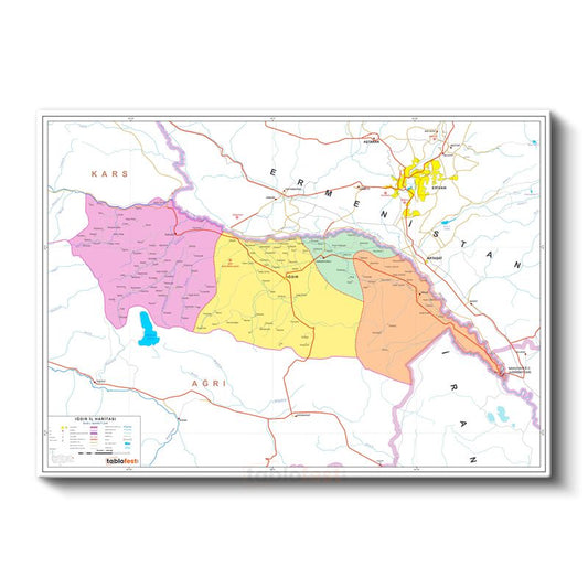 Iğdır - İl Haritası Kanvas Tablo