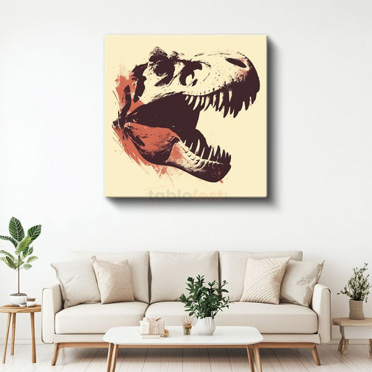 Dinozor Kafatası - Tarih Öncesi Çağın Güçlü Hatırası Kanvas Tablo