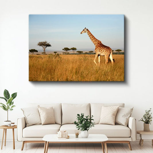 Safari Zürafası - Savana Yolculuğu Kanvas Tablo