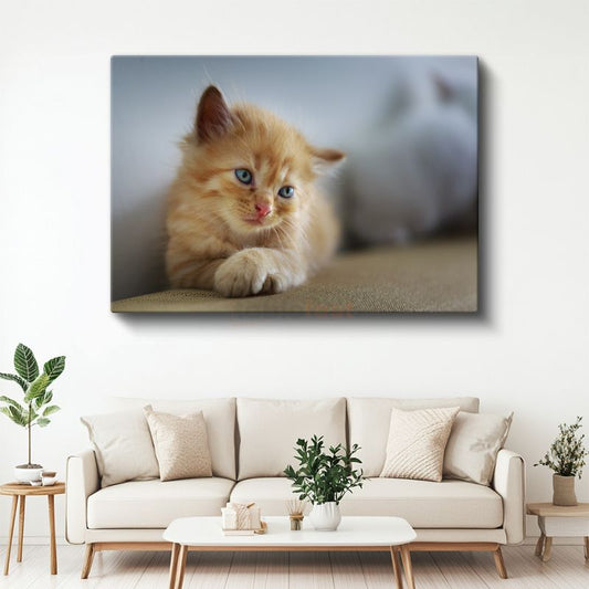 Kedi Yavrusu - Mavi Gözlü Minik Dostumuz Kanvas Tablo