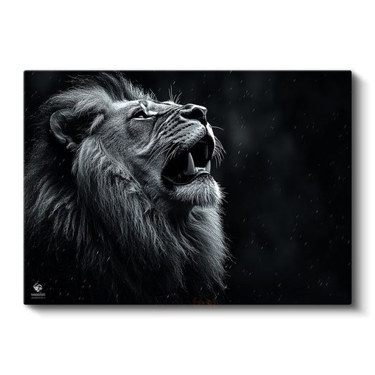 Kükreyen Aslan - Vahşi Doğanın Sesi Kanvas Tablo