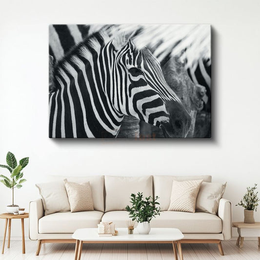 Zebra Deseni - Çizgilerin Mükemmel Uyumu Kanvas Tablo