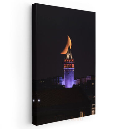 Galata Kulesi - Gece Işıltısı Kanvas Tablo