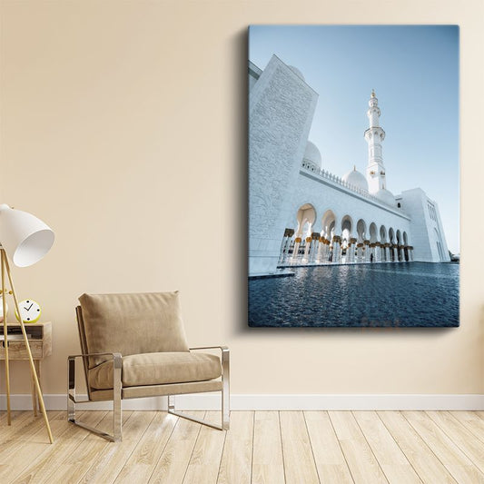 Şeyh Zayed Camii - Beyaz Mermerin Zarafeti Kanvas Tablo