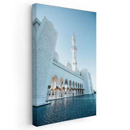 Şeyh Zayed Camii - Beyaz Mermerin Zarafeti Kanvas Tablo