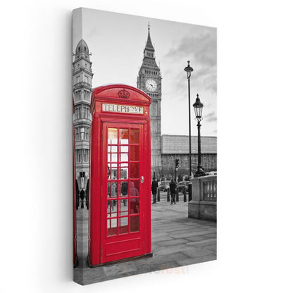 Londra Telefon Kulübesi - İkonik Kırmızı Kanvas Tablo