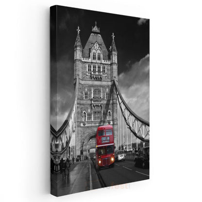 Tower Bridge - Kırmızı Otobüs Kanvas Tablo