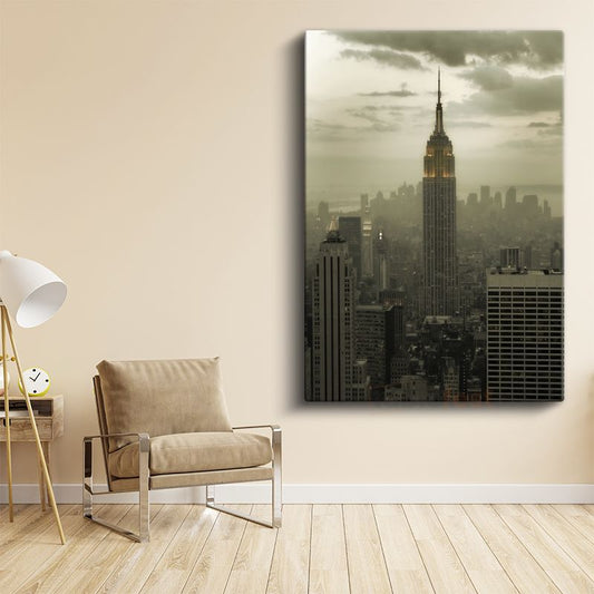 Empire State - Sisli Manhattan Kanvas Tablo