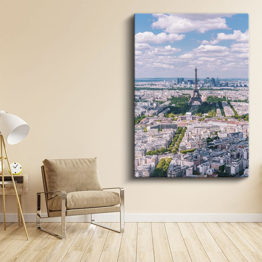 Paris Manzarası - Kuşbakışı Şehir Kanvas Tablo