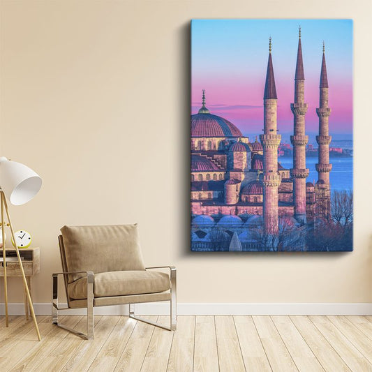 Sultanahmet Camii - Pembe Gökyüzü Kanvas Tablo