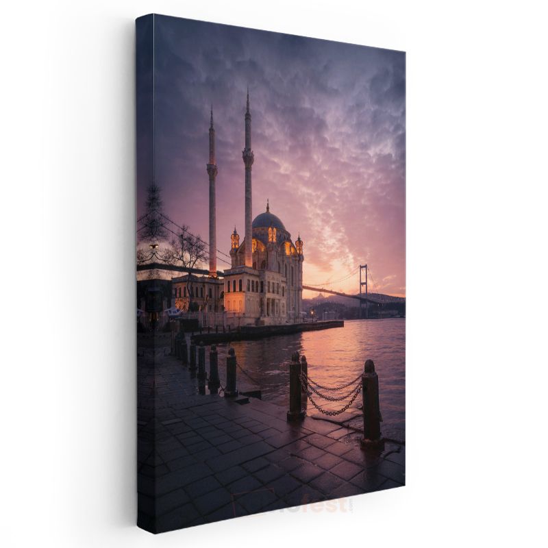 Ortaköy Camii - Gün Batımı Manzarası Kanvas Tablo