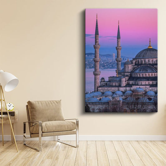 Sultanahmet Camii - Pembe Gökyüzü Kanvas Tablo