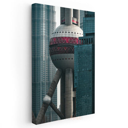 Oriental Pearl Kulesi - Şanghay'ın Fütüristik Simgesi Kanvas Tablo