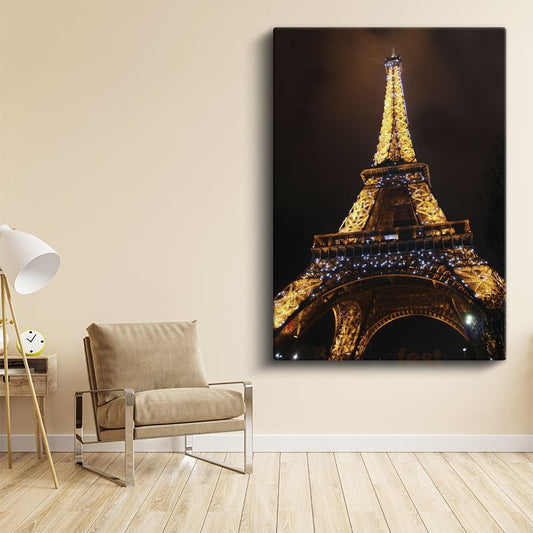 Eyfel Kulesi - Gece Işıltısında Paris Simgesi Kanvas Tablo