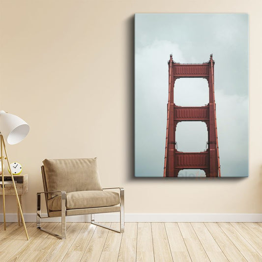 Golden Gate - Kızıl Kule Silüeti Kanvas Tablo