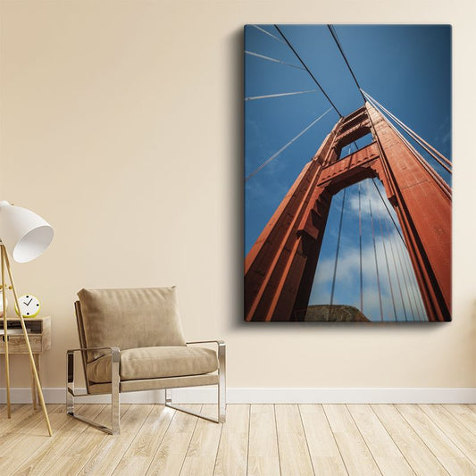 Golden Gate - Gökyüzüne Uzanan Kızıl Kule Kanvas Tablo