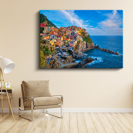 Cinque Terre - İtalyan Rivierası'nın Renkli Evleri Kanvas Tablo