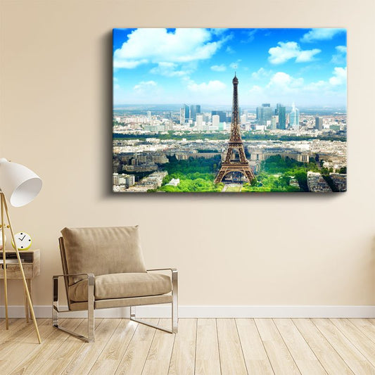 Paris Manzarası - Eyfel Kulesi Panoraması Kanvas Tablo