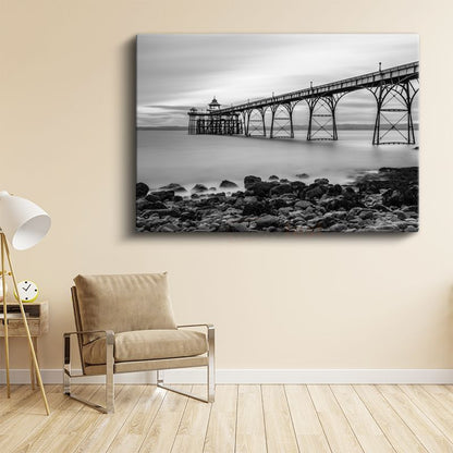 Clevedon İskelesi - Minimalist Deniz Mimarisi Kanvas Tablo